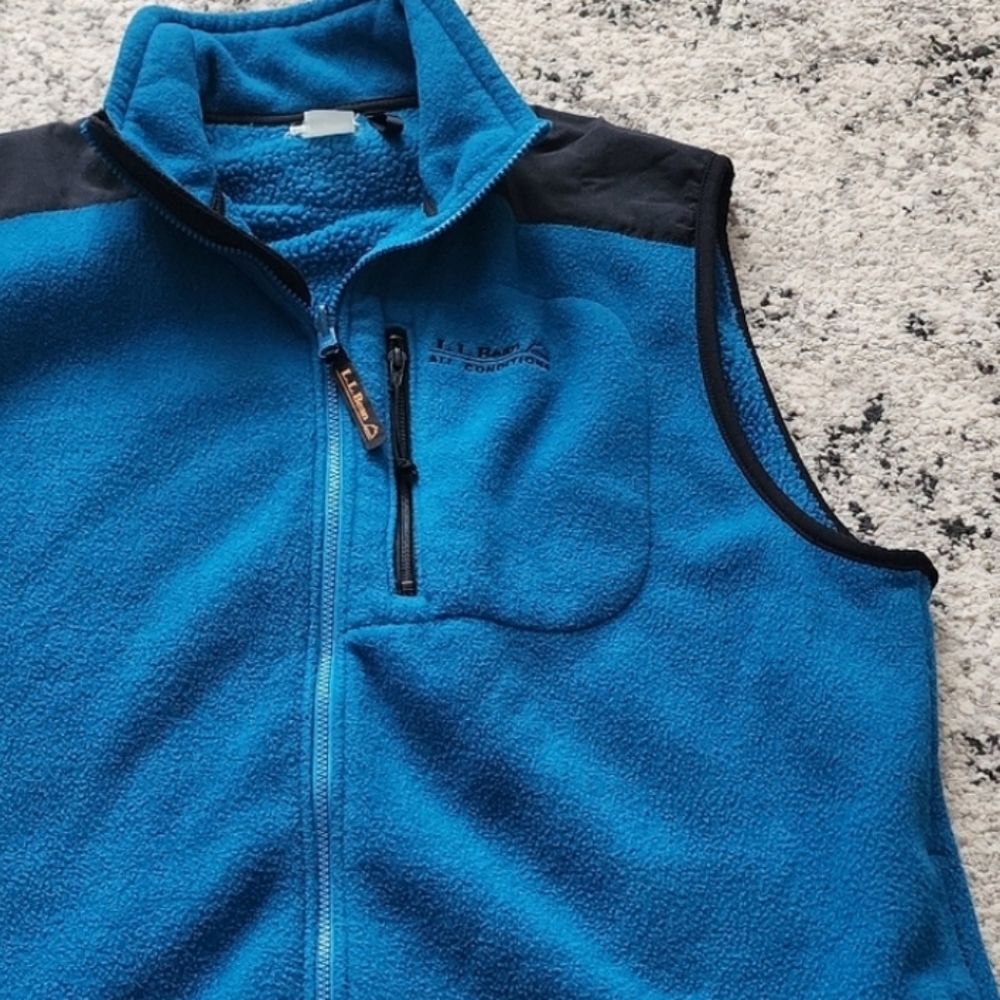 Vintage L.L.Bean Fleece Zip Vest Mens XL Blue